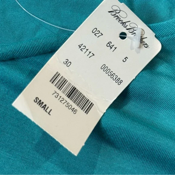 NWT Brooks Brothers Teal Tassel Short Sleeve Tee - Picture 5 of 8